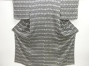 大正ロマン　錦紗幾何学に小花模様着物